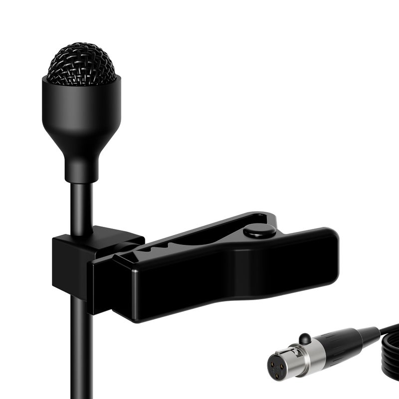 JK J K MIC-J 044 Lapel Microphone Lavalier Microphone Compatible with AKG Samson Wireless Transmitter - Mini XLR TA3F Plug - Image 1